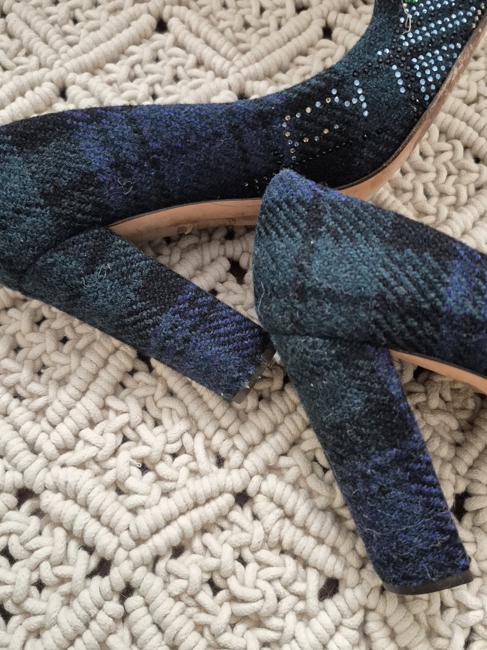 J. Crew Collection Tartan Plaid Embellished Etta Pumps 8.5 - Picture 8 of 11